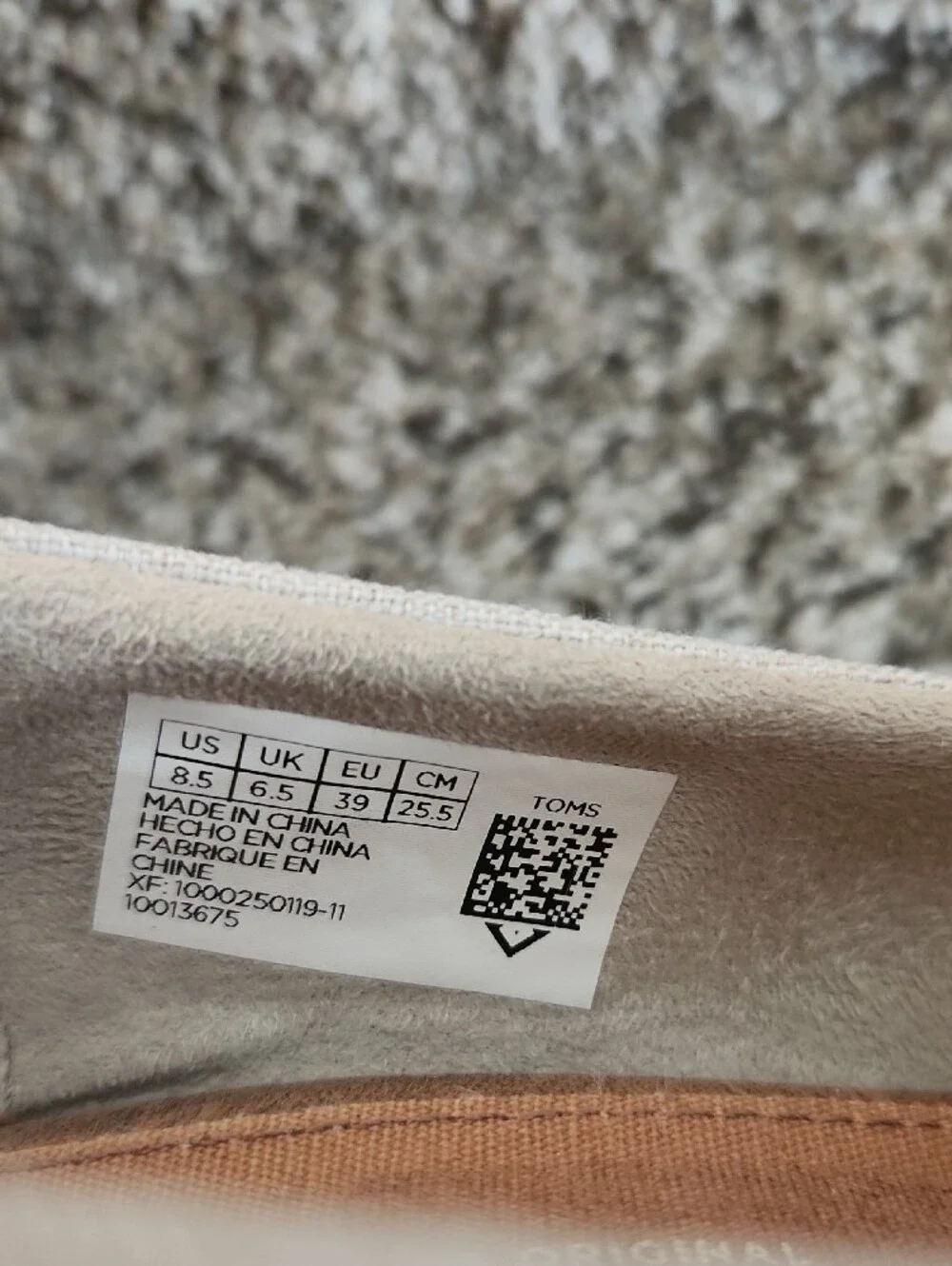 TOMS Canvas Cork Wedge Peep-Toe Heels Oyster Color